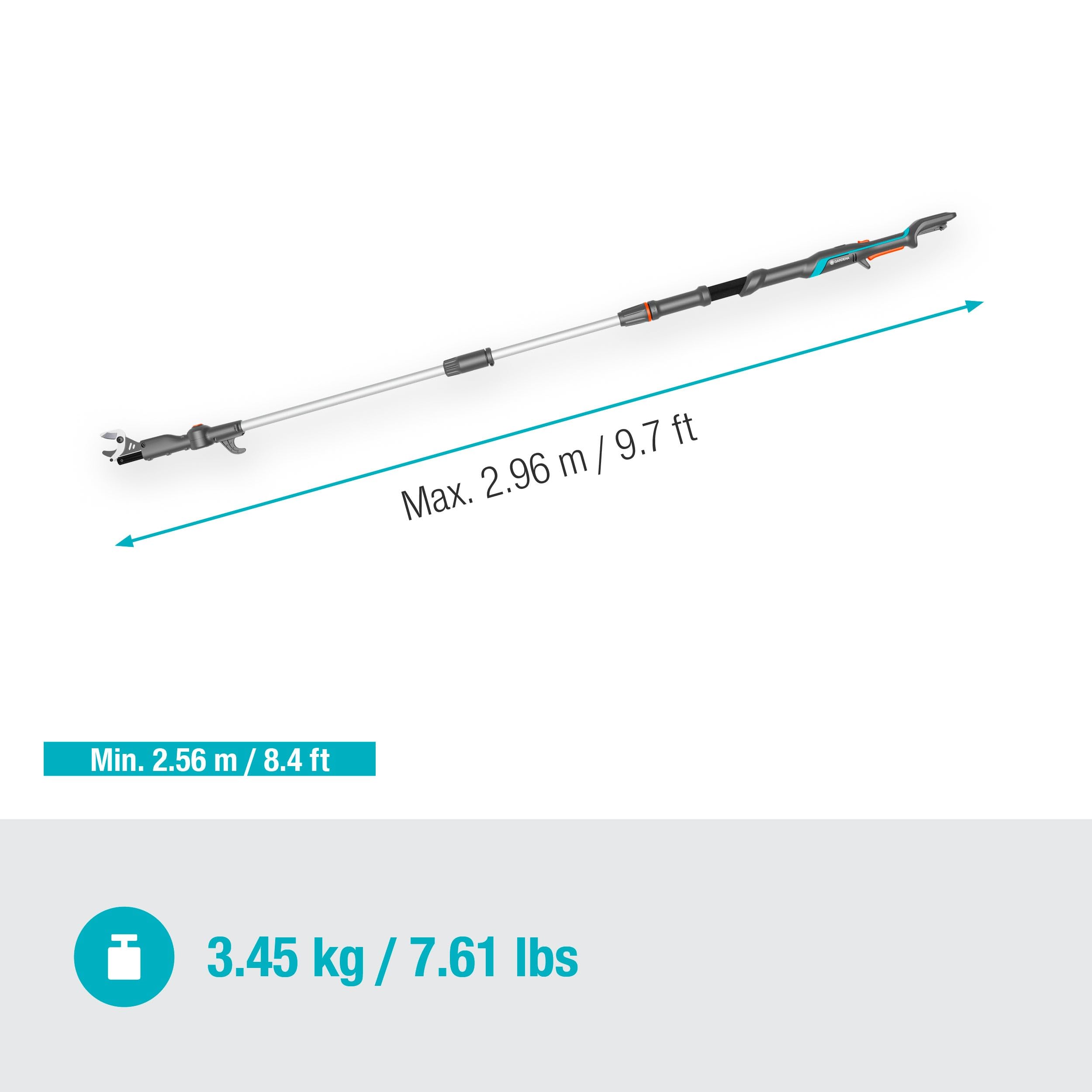 Gardena Coupe-Branches télescopique HighCut 250/18V P4A - sans Chargeur ni Batterie: Télescopique, Portée Jusqu’à 4 m, Lames en Acier, Tête pivotante, sans Fil (14774-55)