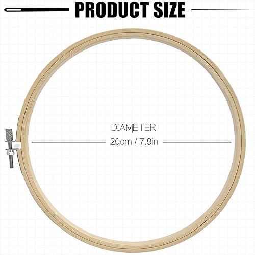 Miniatura 2 de Aro de bordado de 8 pulgadas, 12 piezas, aros de bordado circulares a granel, aro redondo grande para bordar, anillo de aro ajustable para arte,