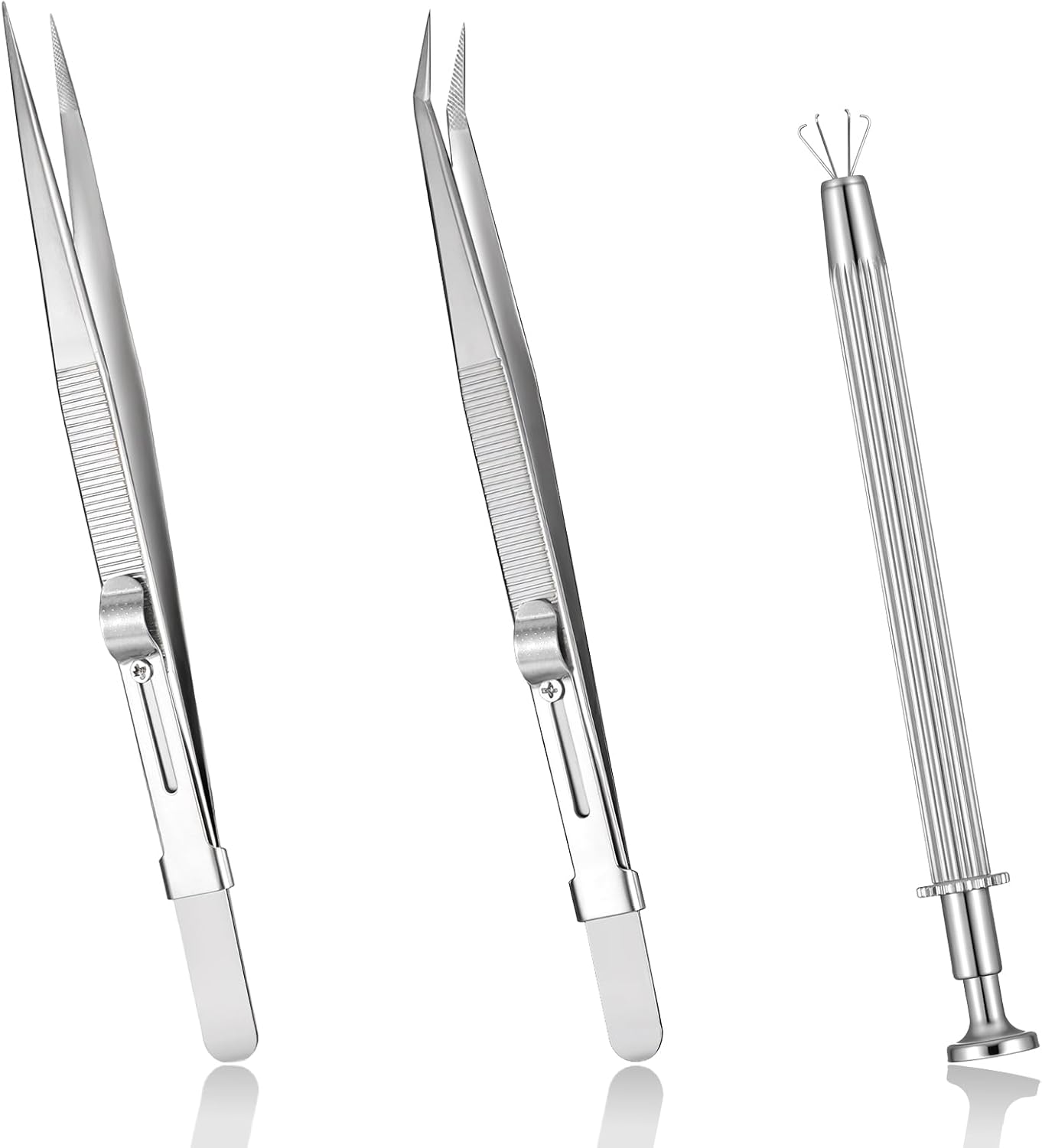3 PCS Jewelry Tweezers, Diamond Tweezers, Jewelry Grabber Tool, Piercing Removal Tools Gem Stone to Change Jewelry-IC Chip Electronic Components