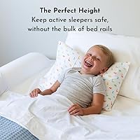 Vista 2 de Little Sleepy Head Protector de cama para niños pequeños, riel de cama para niños pequeños, riel de cama para niños pequeños con cubierta suave