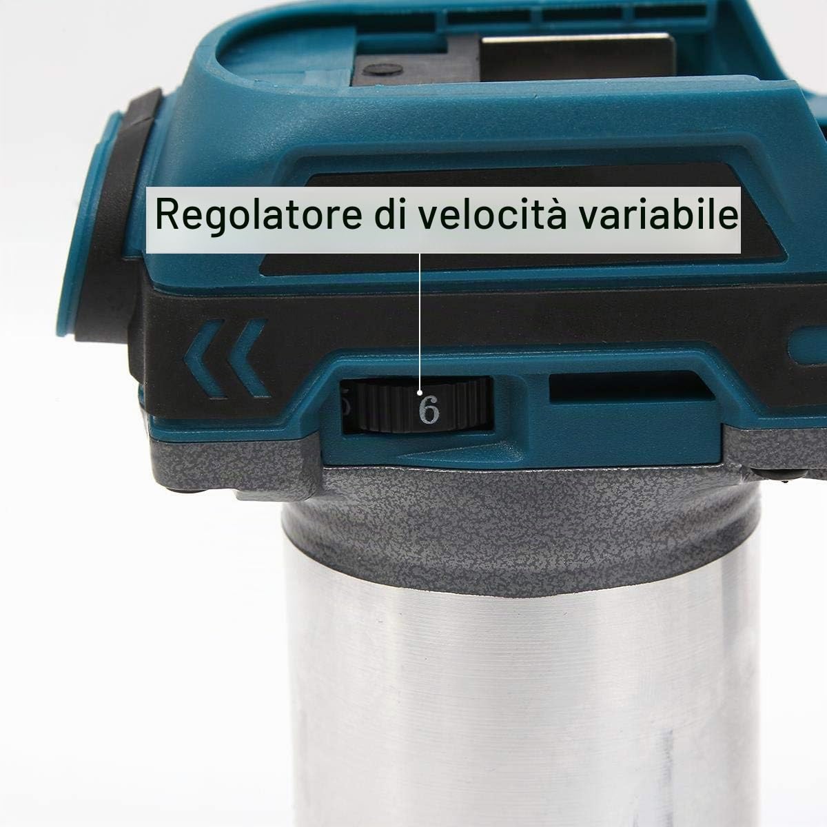 KATSU Set di Rifilatore Fresatrice Verticale per Legno a Batteria 18V con 3 Basi + 3 Pinze da 6mm, 8mm e 10mm + Batteria da 4,0Ah e Caricabatterie