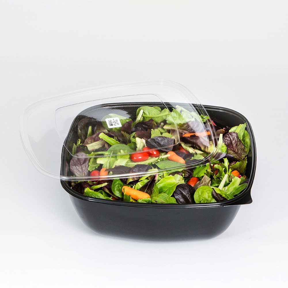 Sabert Clear, Sustainable PET Plastic Lid for Square, 320 oz Bowl | 25/Case