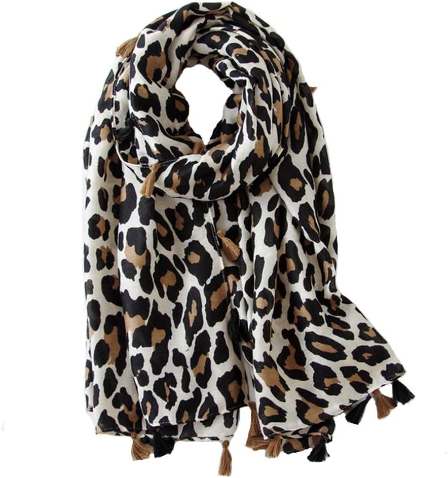 Micoop Women's Chic Leopard Pattern Scarf Long Large Animal Print Shawl Wrap