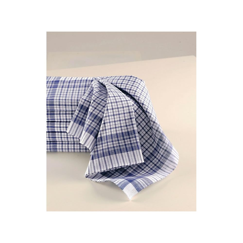 Alpes Blanc Lot de 12 Mouchoirs de Travail Homme – Paul - 50x50 cm - 100% Coton – Lavables, Doux et écologiques
