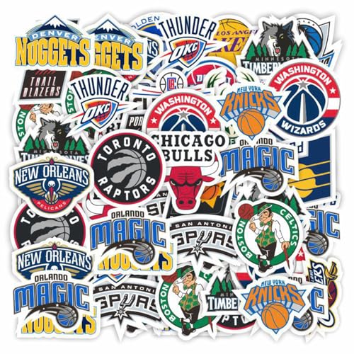 CVDYWDJIE 60 Autocollants NBA, Décoration D'Autocollants De Basket-Ball Sportif, Autocollants De...