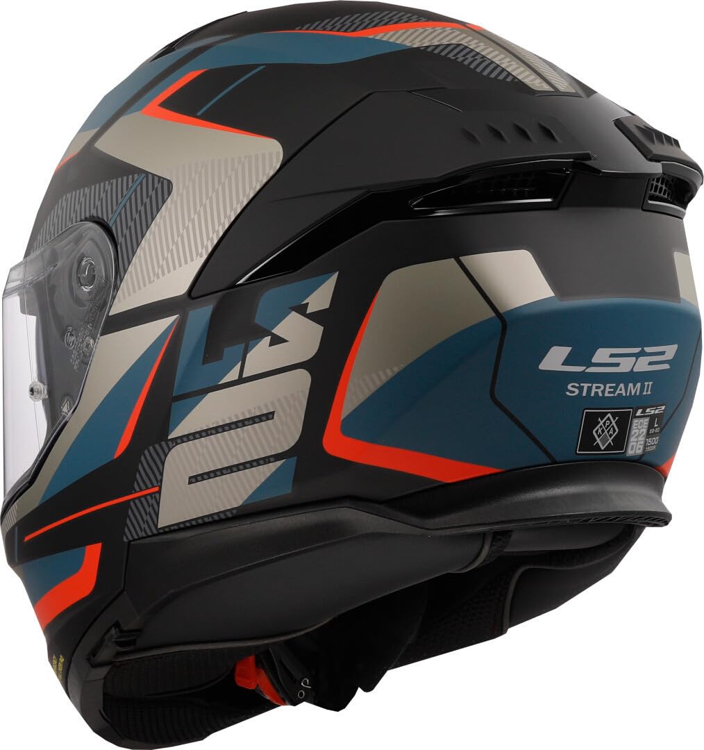 LS2, Casco Moto Integrale STREAM II ROAD Matt Black Blue, XL