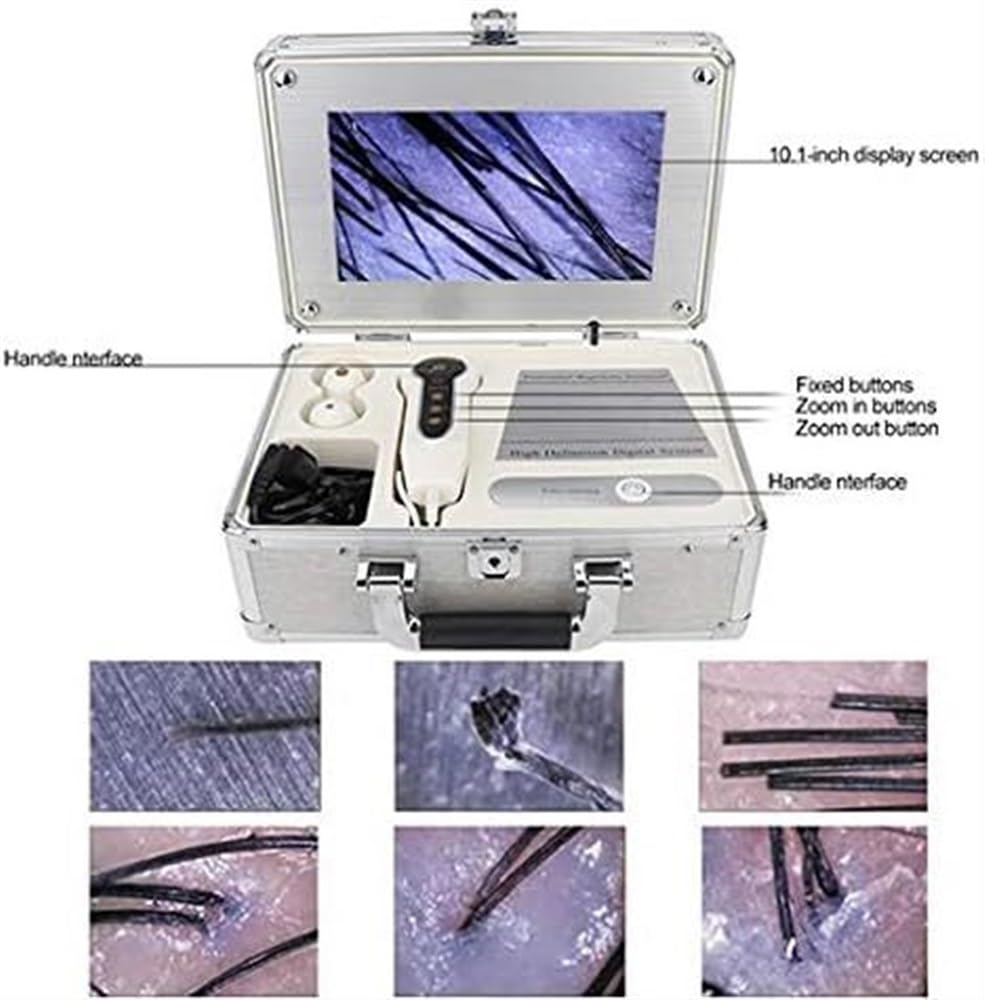 Scanner d'analyseur de cheveux de peau, analyseur de peau de détecteur de cuir chevelu, 10,1 pouces, type de boîte, détecteur de peau faciale de follicule pileux de cuir chevelu, machine d'analyse de