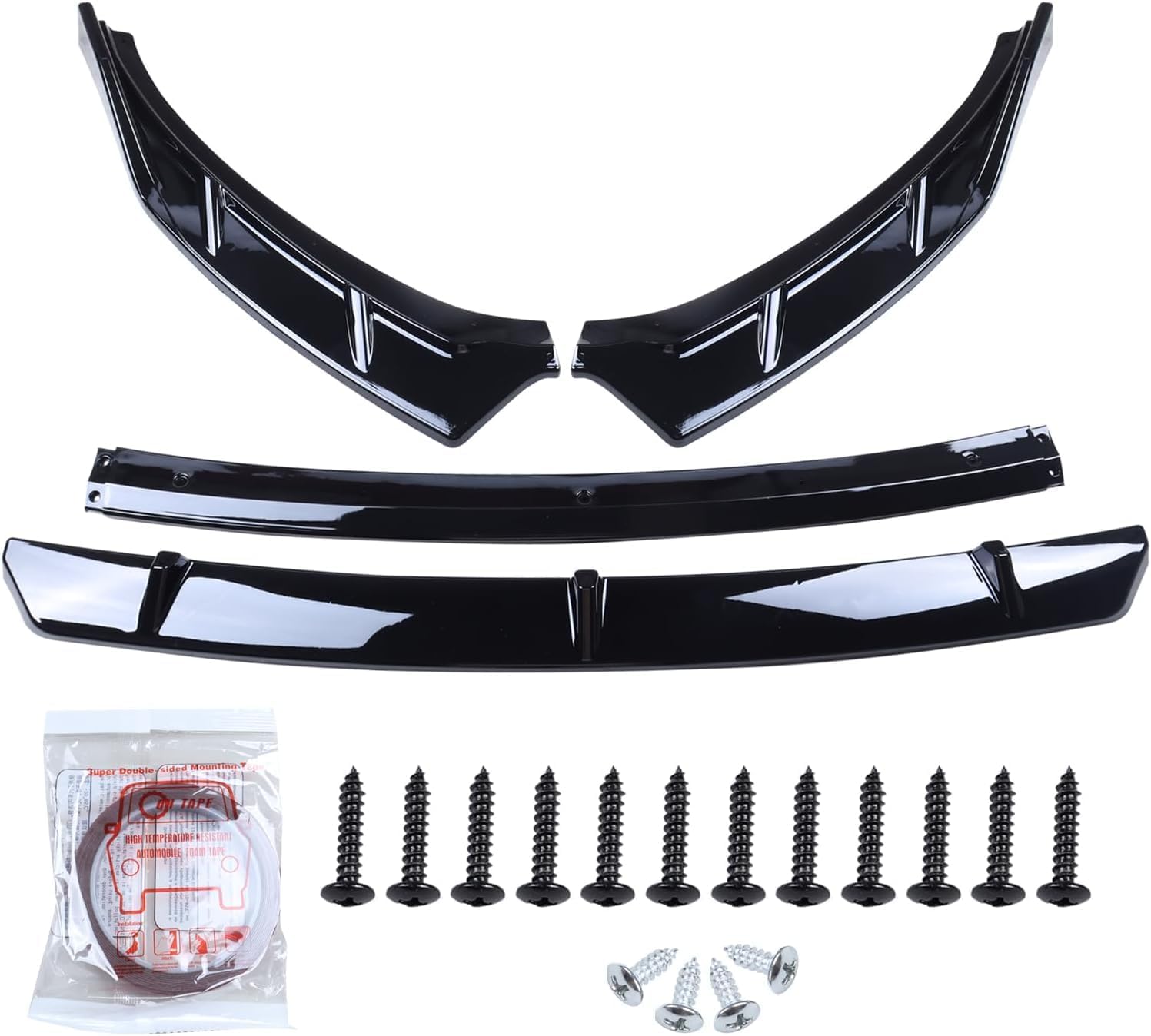 MUCO Front Bumper Lip Spoiler Kit Compatible with KIA K5 EX LX LXS All Model 2021 2022 2023 2024 2025 Gloss Black Valance Fascia Cover Guard Protection Conversion 4pcs