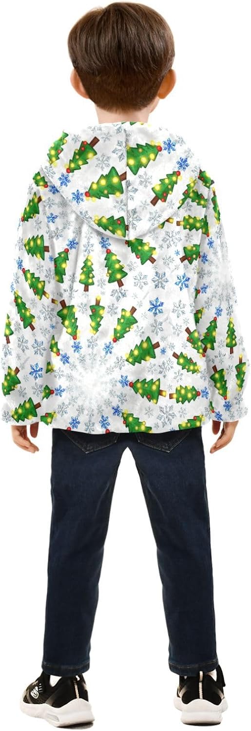 Lit Christmas Trees and Snowflakes Toddler Soft Jackets Children Plush Outerwear Cute Baby Boys Clothes 3T