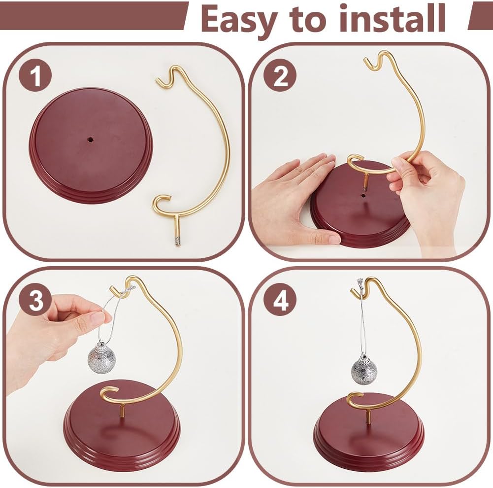 AHANDMAKER 5x8インチ オーナメントディスプレイスタンド、オーナメントスタンドホルダー、フルーツウッドオーナメントスタン