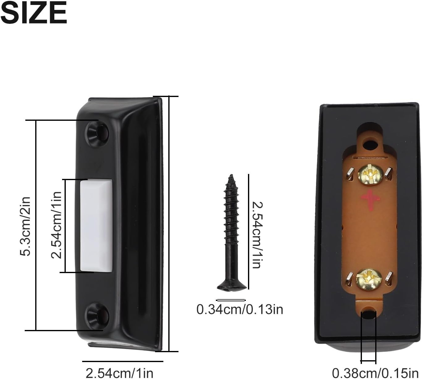 Wired Doorbell Button, Wired Door Bell Push, Weather Resistant Wall Mounted Replacement for Wired Doorbells