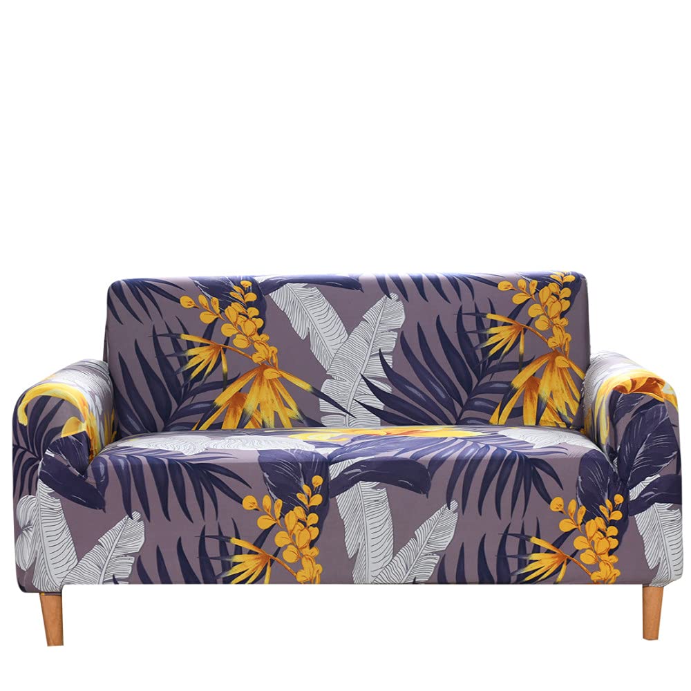 Housse de canapé imperméable et extensible 2 places motif automne