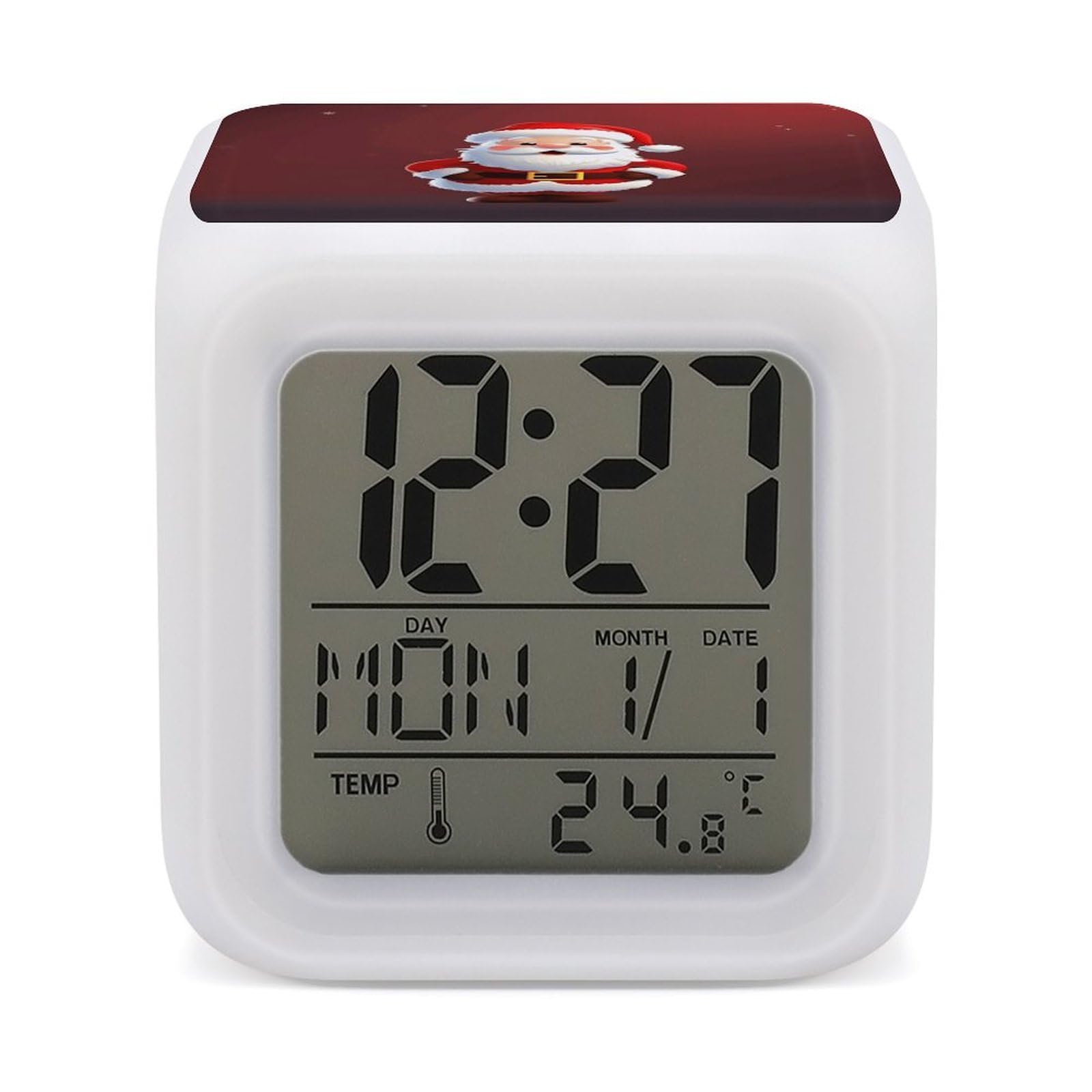Pantalla digital de temperatura en reloj despertador LED