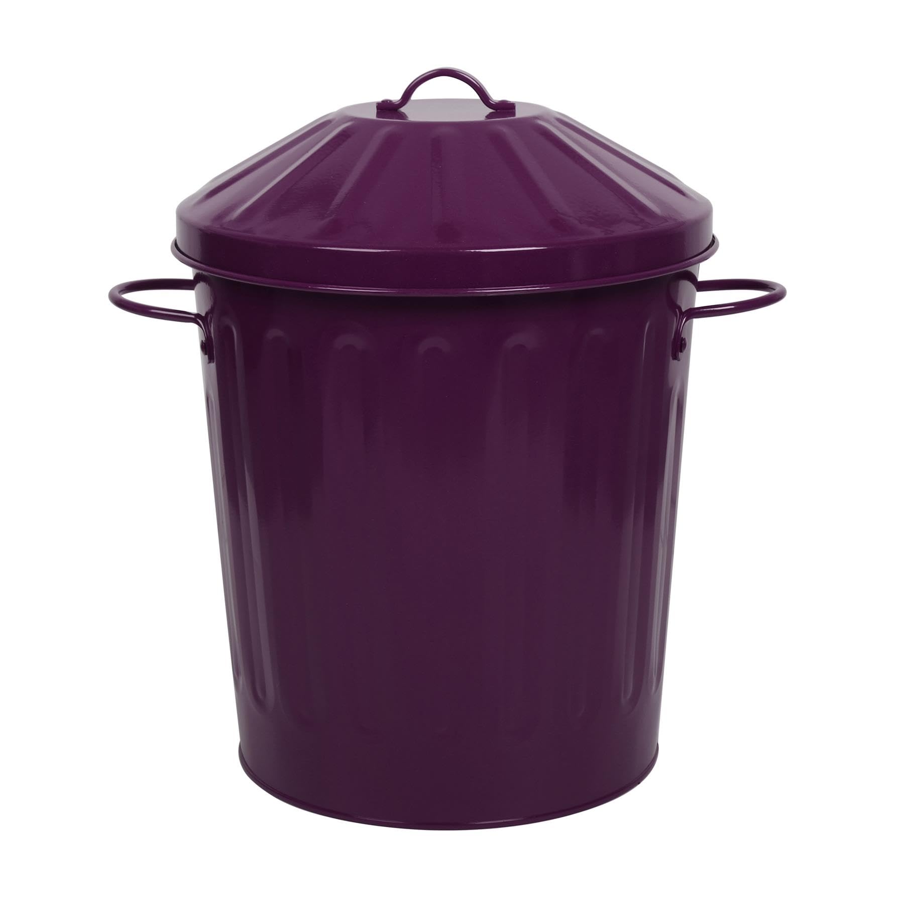 simpa 60L Colourful Vintage Style Metal Tapered Dustbins & Lids - Pink 62cm (H) x 38cm (Dia) — view 37