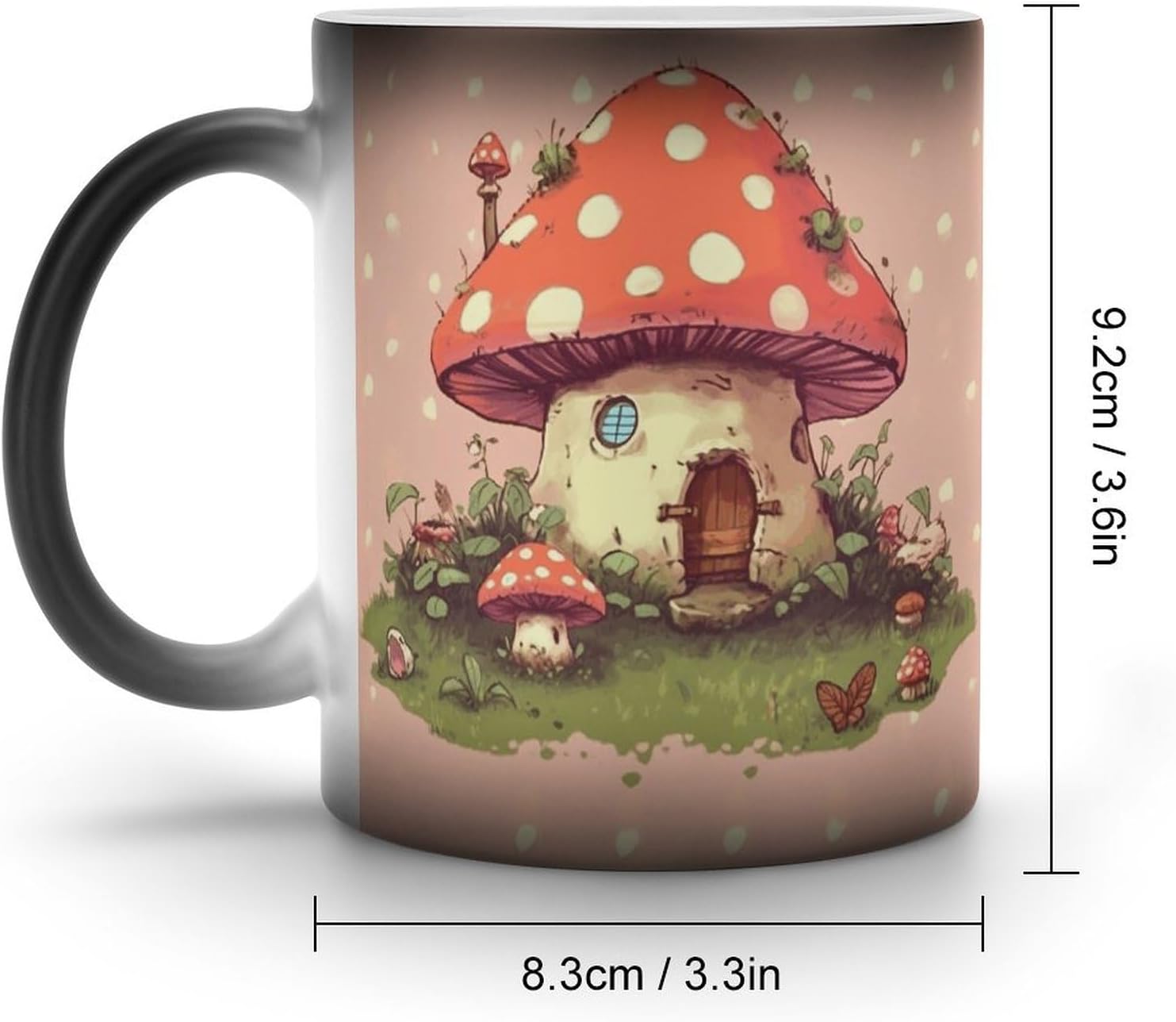 Color Changing Mug Cute Mushroom House Printed Ceramic Coffee Mug Heat Changing Sensitive Mug Magic Heat Changing Coffee Mug Novelty Coffee Mugs