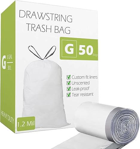 Miniatura 10 de Repaironics Code Q (50 unidades) Bolsas de basura resistentes de 13-17 galones con cordón compatibles con Simplehuman Code Q bolsas de basura de