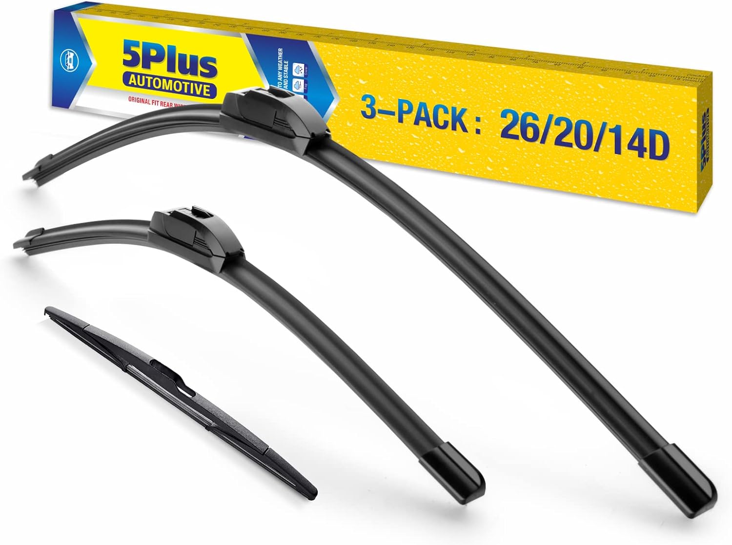 3 Wipers 26"/20"/14" Replacement For Ford Edge 20142007 /Lincoln MKX 20142007 (Set