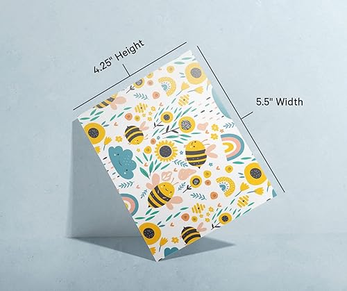 Miniatura 8 de Twigs Papel  Tarjetas de felicitación surtidas de abejorros  Tarjetas de papelería con sobres, tarjeta de agradecimiento, tarjetas de notas en