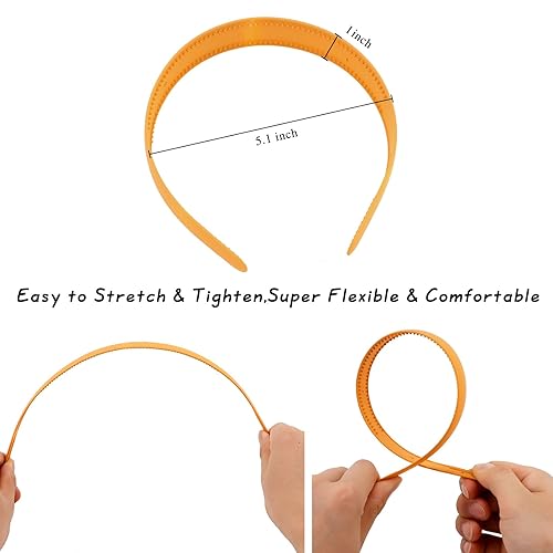 Miniatura 3 de Wecoe 10 diademas de plástico con dientes de 1 pulgada de ancho, diademas finas para mujeres, bandas antideslizantes y cómodas para el cabello,