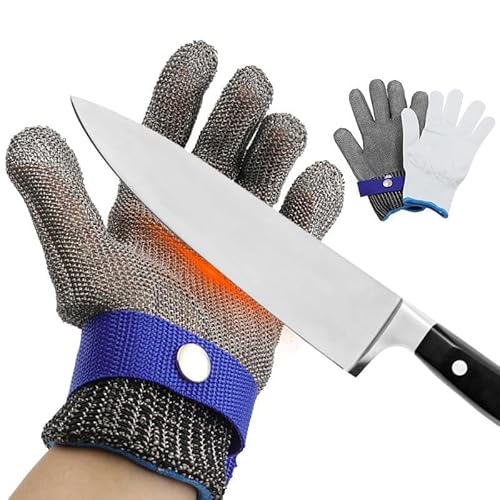 Stainless Steel Chainmail Glove for Meat Cutting (L)
