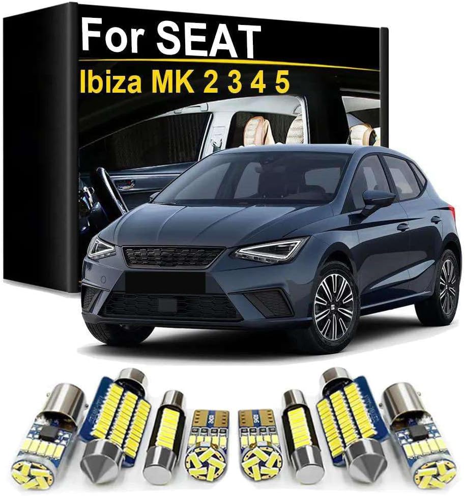 Automotive Interior LED Lighting kit, for Seat Ibiza 6L 6J 6P 6F 6K MK2 MK3 MK4 MK5 2009, 2011, 2015-2018, 2021