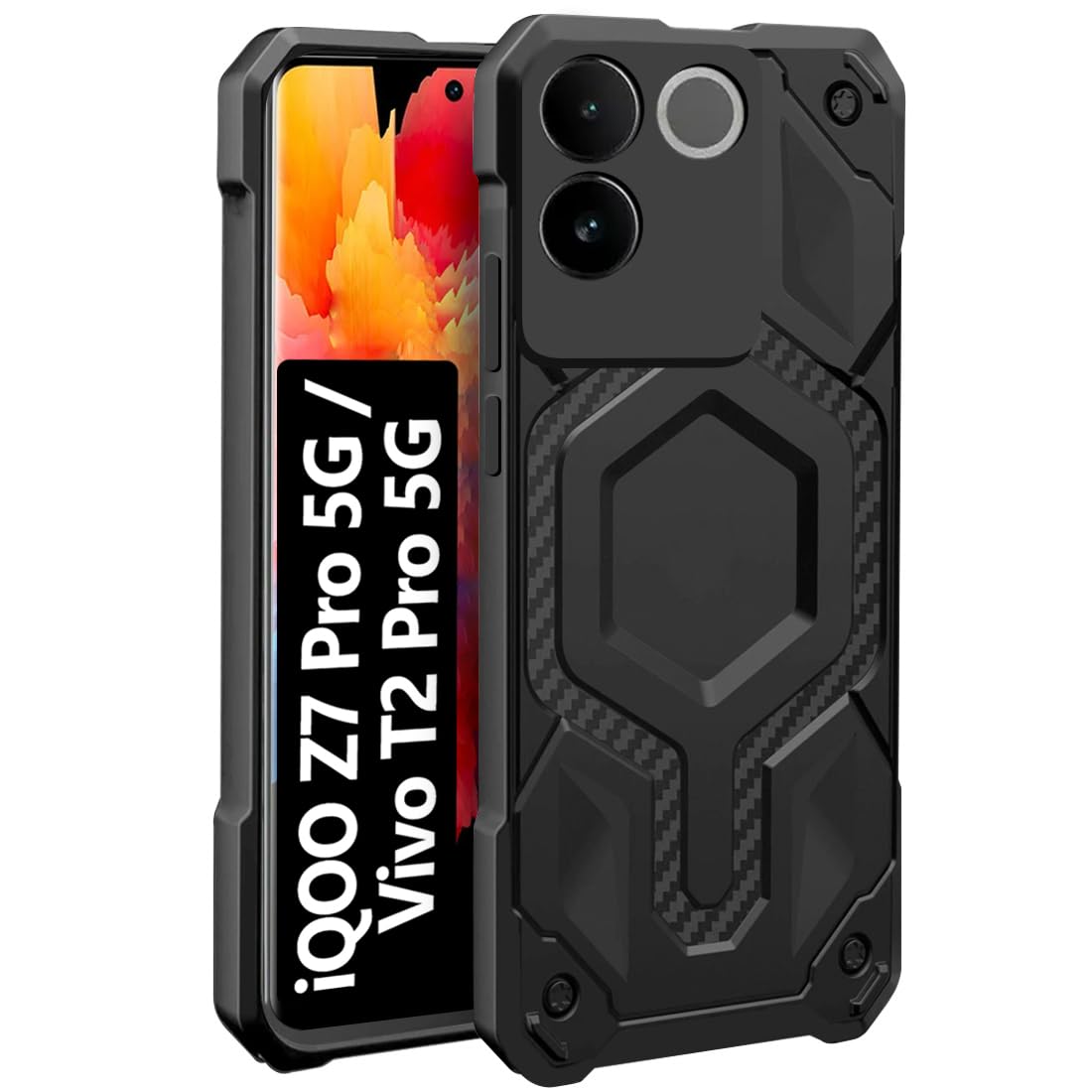 Fashionury iQOO Z7 Pro 5G / Vivo T2 Pro 5G Back Cover | Hybrid Defender Series | Ultimate Drop Protection | Shockproof Armor Bumper | Soft Back Cover Case for iQOO Z7 Pro 5G / Vivo T2 Pro 5G (Black) (B0CK8GQNDX) Amazon Price History, Amazon Price Tracker