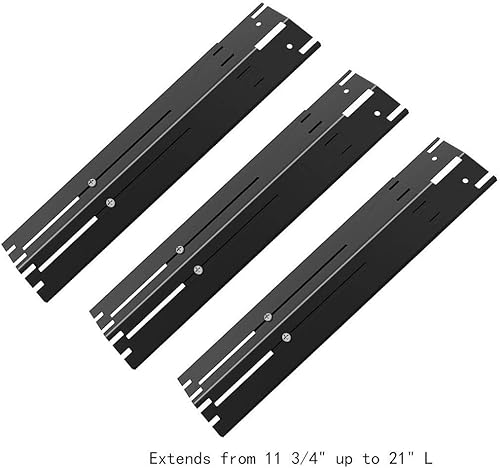 Miniatura 2 de DELSbbq Placa de calor universal ajustable para parrilla de gas, protector de placa de calor de acero porcelánico, barra saborizadora, se extiende