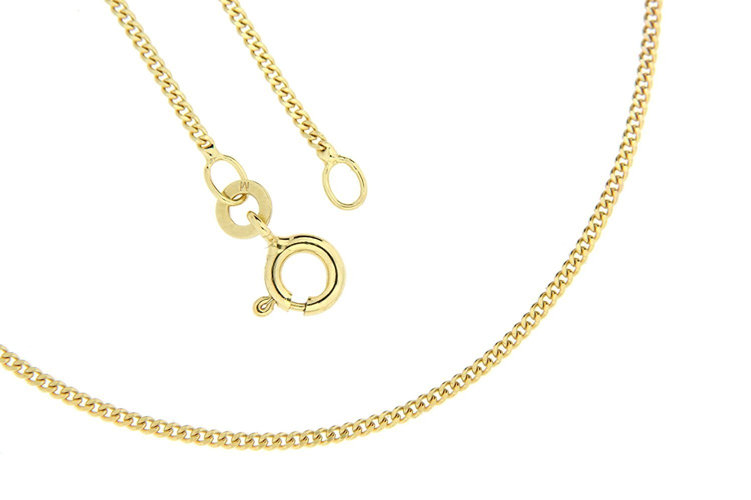 Raffinata catena a maglia barbazzale in oro giallo 750 18 carati, larghezza 1 mm, lunghezza a scelta