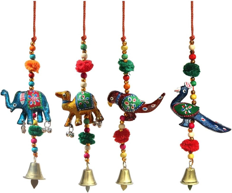 Handicrafts ParadiseDecorative Thread Paper Mache Door Hanging Set (7.65 cm x 2.55 cm x 16.5 cm)