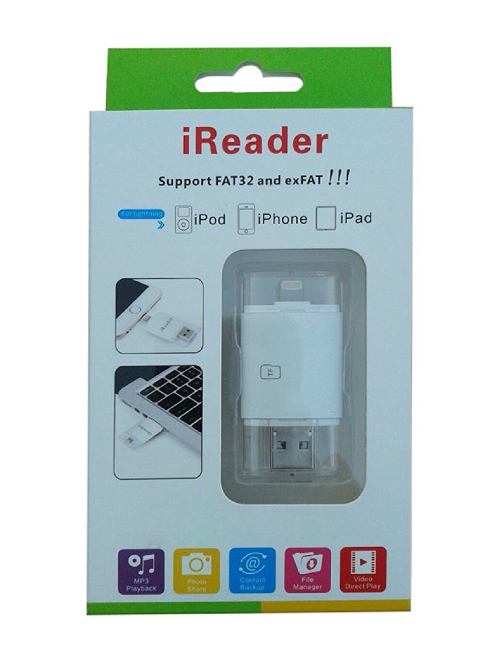 Felistore® Flash Drive USB Micro SD Card Reader Lightning iReader For ...