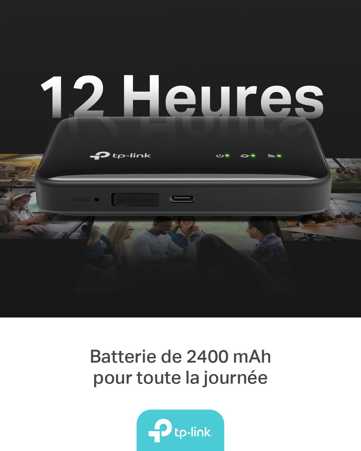 TP-Link M7005 Hotspot Mobile 4G LTE Wi-Fi 6 Batterie 2400 mAh USB-C