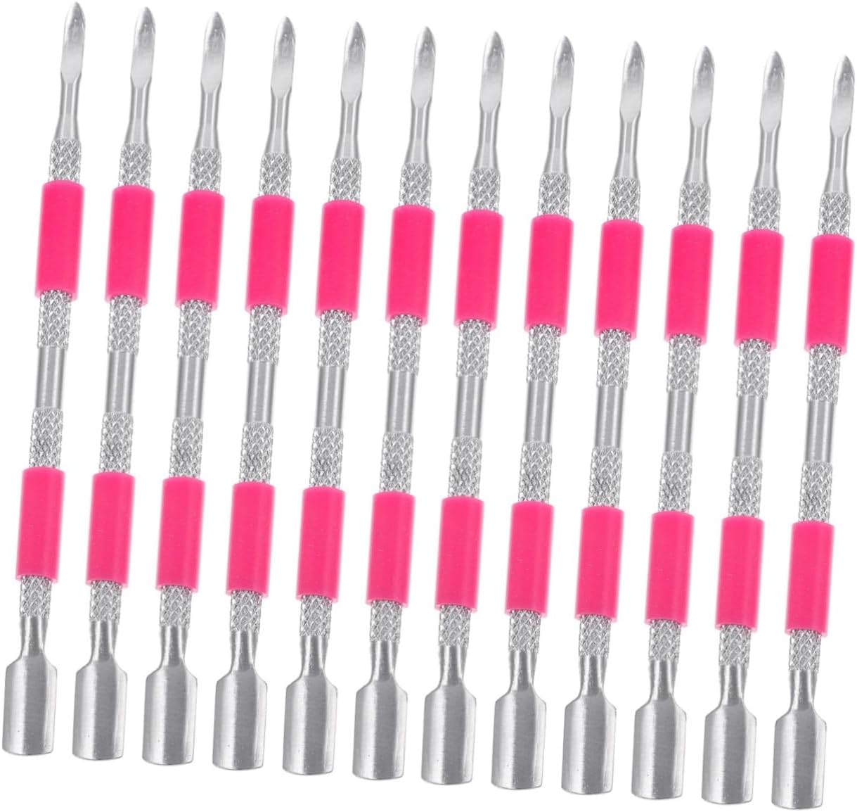 12 Pcs Double-headed Steel Push Cuticle Pusher for Nail Stainless Steel Cuticle Pusher Nail Cleaner Tool Pedicure Tools Cuticle Cleaning Pusher Cuticle Trimmer