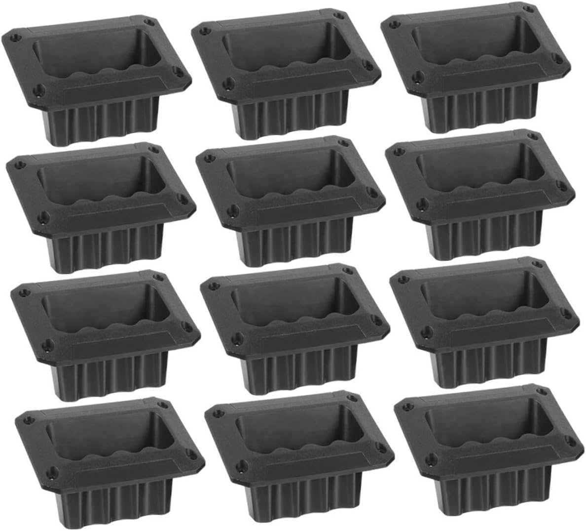 Tofficu 48pcs Plastic Speaker Side Handles Recessed Door Pulls for Audio Speaker Cabinets Easy to Install Convenient Stage Accessory