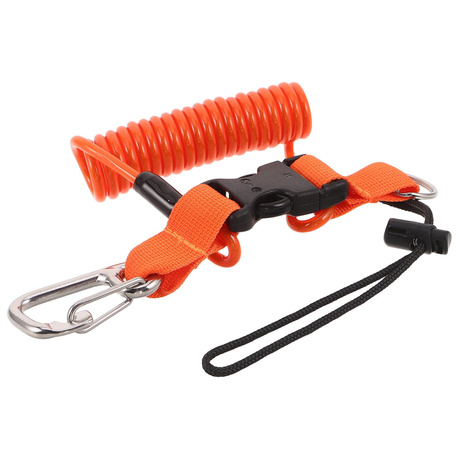 Correa de acero inoxidable para buceo con mosquetón resistente y cable retráctil 8