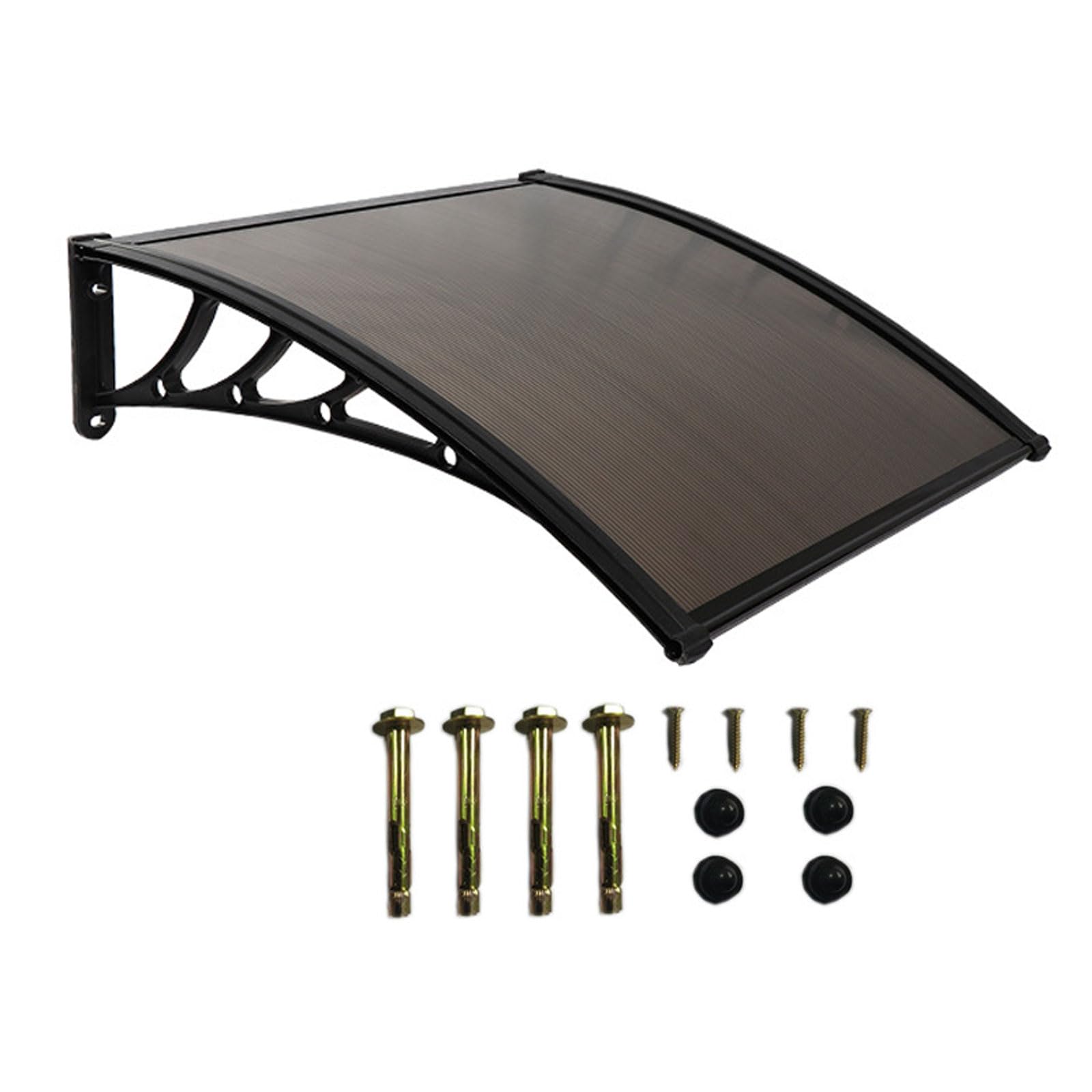 MSHGSKU Aluminum Waterproof Door Canopy Awning with Drain, Outdoor Overhead Shelter for Front/Back Door, Veranda, and Window, Weatherproof Protection for Home Entryways
