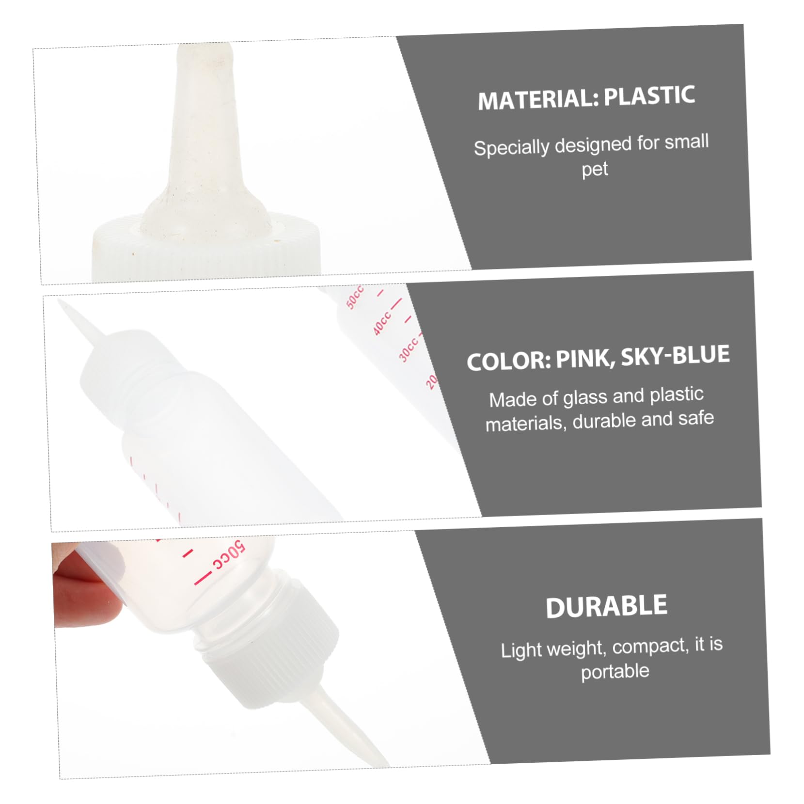 Levemolo 4pcs Pet Nursing Bottles Silicone Kitten Bottle Feeder for Pet Supplies