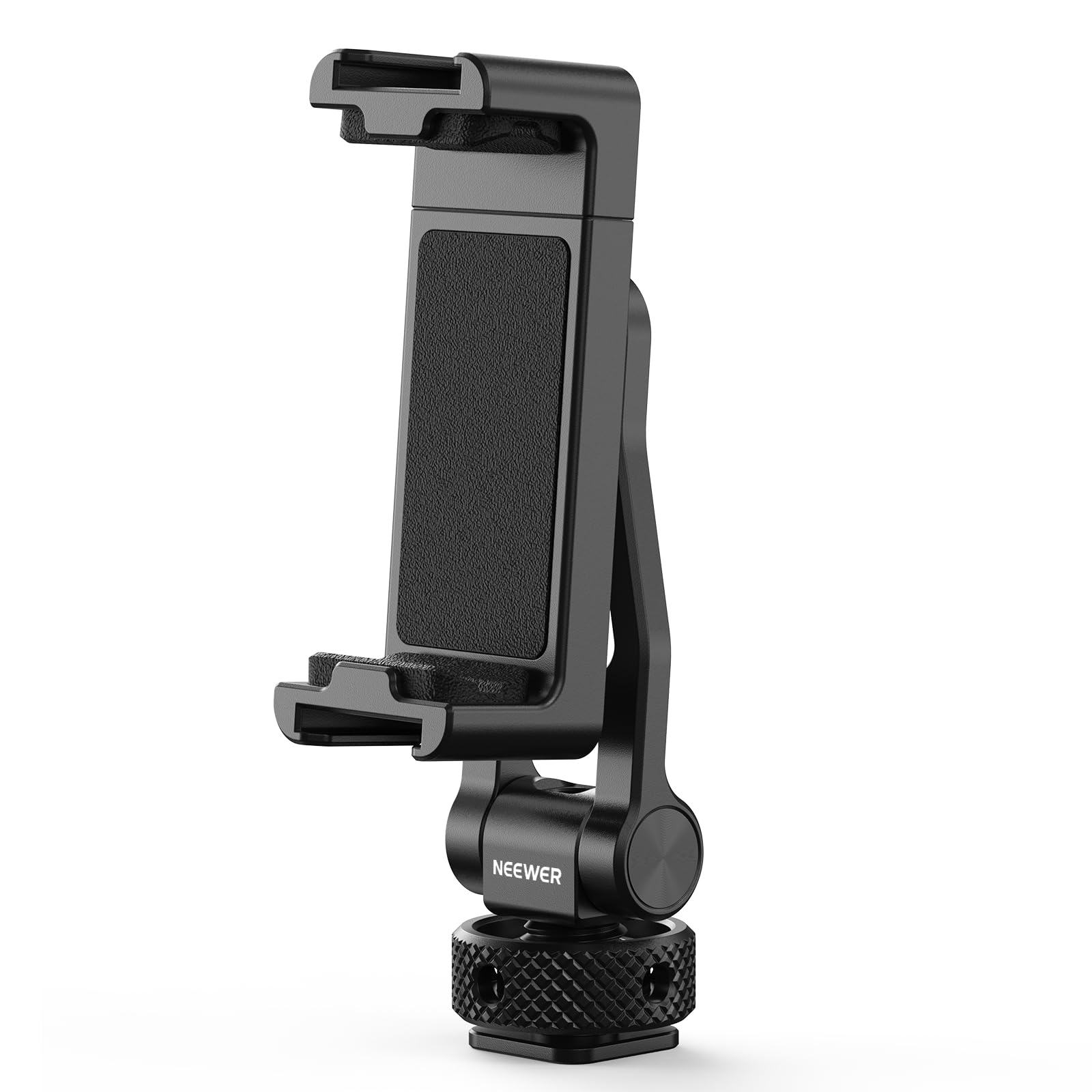 NEEWER GA010 Handy Stativhalterung verstellbare Handy Klemme 65-90mm mit 1/4" Gewinde 180° Neigung 360° Drehung kompatibel mit Cold Shoe Zubehör kompatibel mit iPhone 17 Pro Max Samsung S26 Ultra usw.