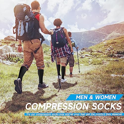 Image of cerpite Zipper Compression Socks, 2 Pairs 15-20 mmHg Closed Toe Compression Stockings for Men Women