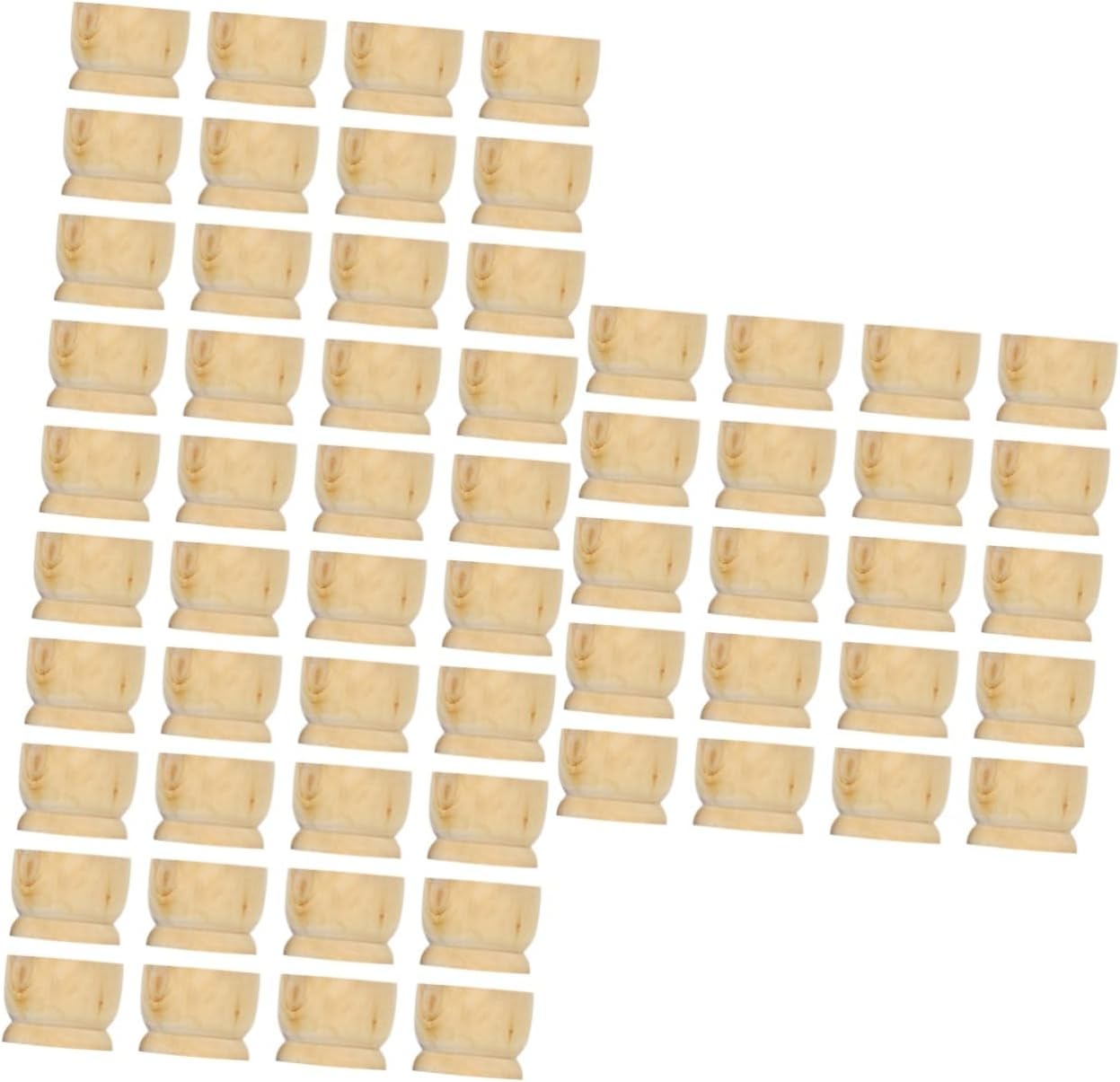 TEHAUX 60pcs Wooden Cups for Easter Natural Stands for Boys and Girls Parties School Events Family Gatherings and Spring Celebrations