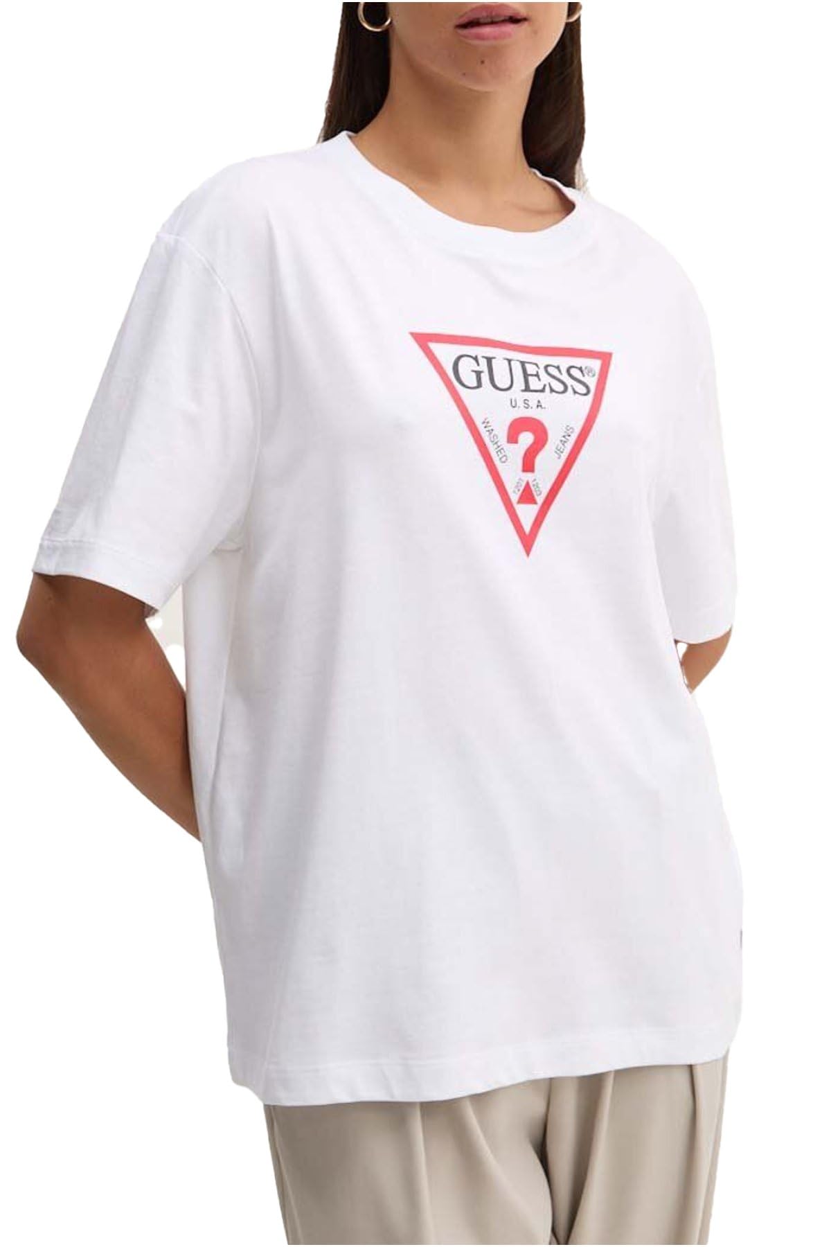 Guess T-Shirt Oversize, 100% Baumwolle, Jeans