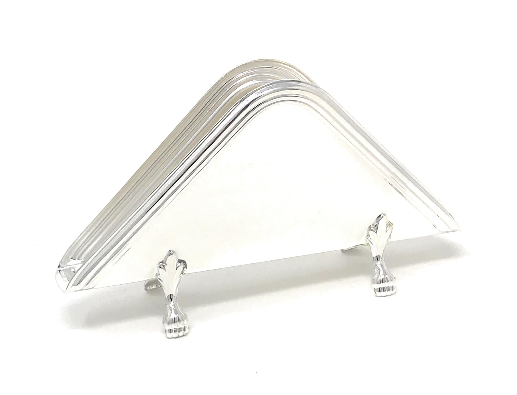 Uchwyt na serwetkę stołową z podstawą, posrebrzany metal, angielski styl cod.TA01871SP by Varotto & Co.