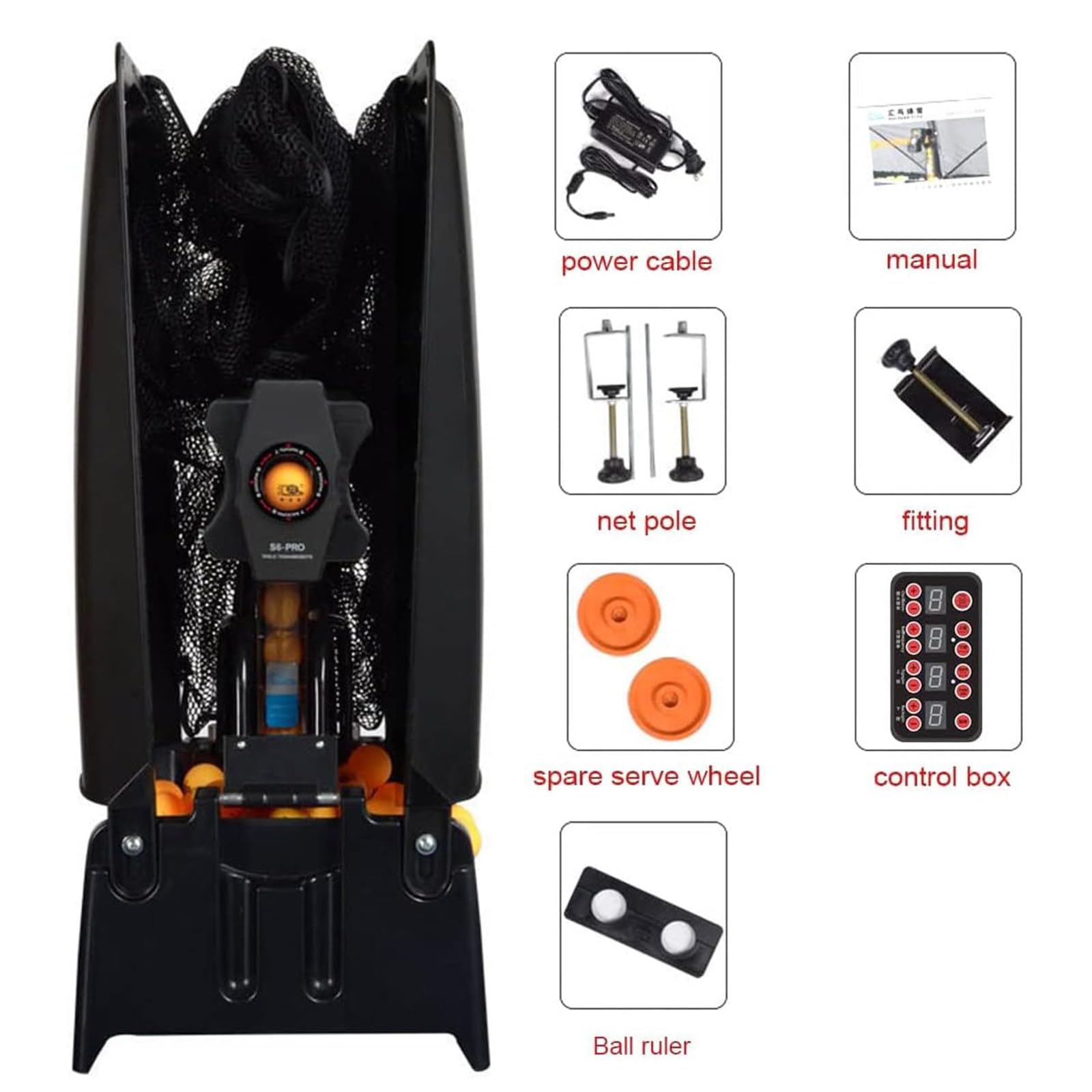 Robot De Ping-Pong Avec Filet De Capture, Lanceur De Tennis De Table Multi-rotation, Balle De Service Automatique, Ping-Pong, Entraînement à Domicile, Robots De Tennis De Table Pour Entraînement