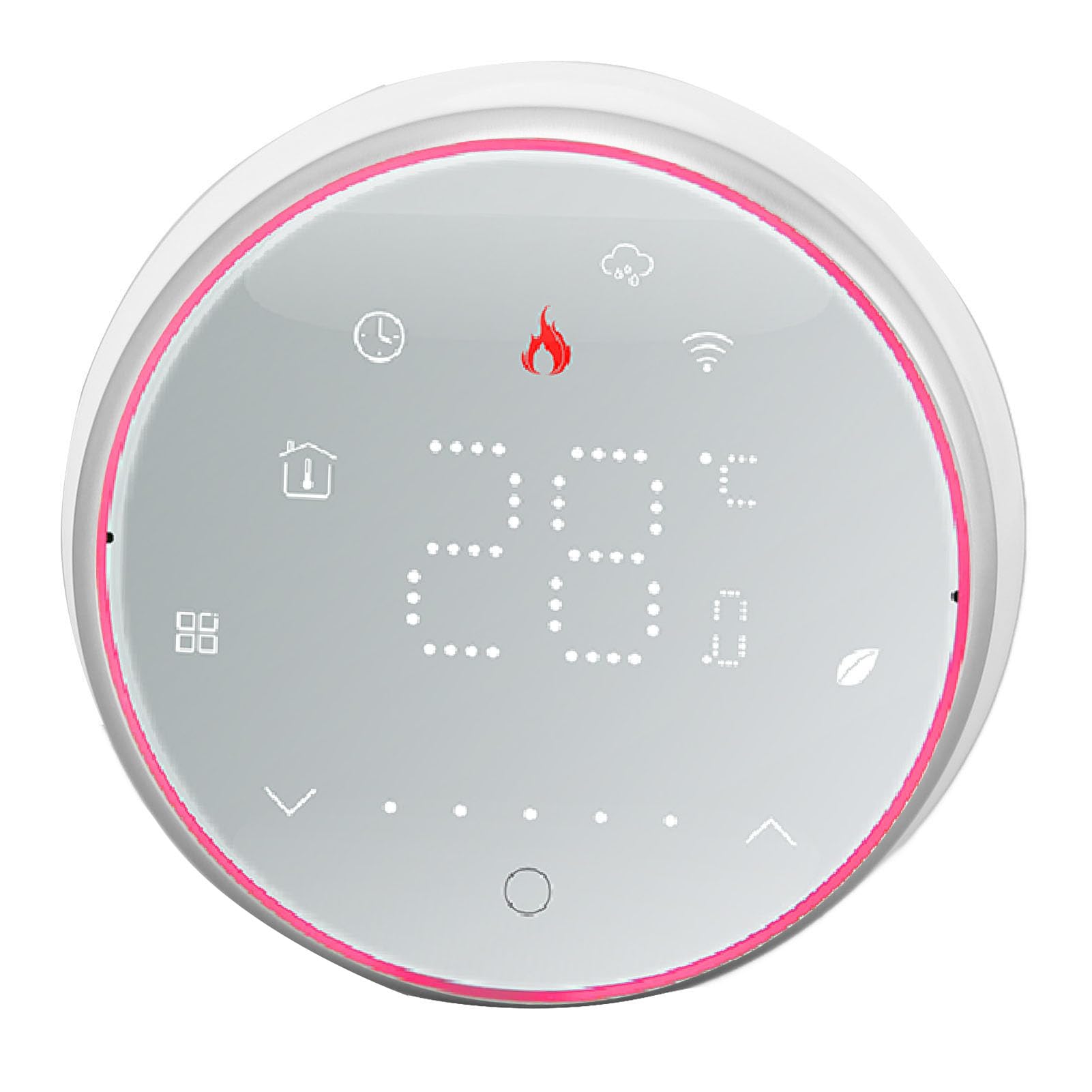 Termostato Inteligente Inalámbrico Termostato WiFi Programable Preciso para Calefacción y Refrigeración del Hogar, Control por Voz, Diseño Delgado, Base Redonda de 85 Mm (Blanco)