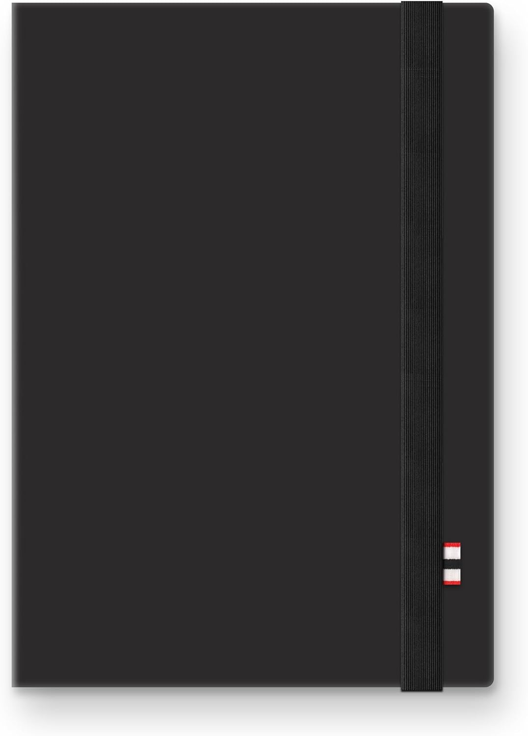 Studio Oh! Hunter - Jotter Notebook, 10” X 7” Lined Journal With 208 B5 Size Pages for Work, Journaling, Writing, & Note Taking, Elastic Band & Inside Pocket for Loose Notes, Numbered Sheets, Black