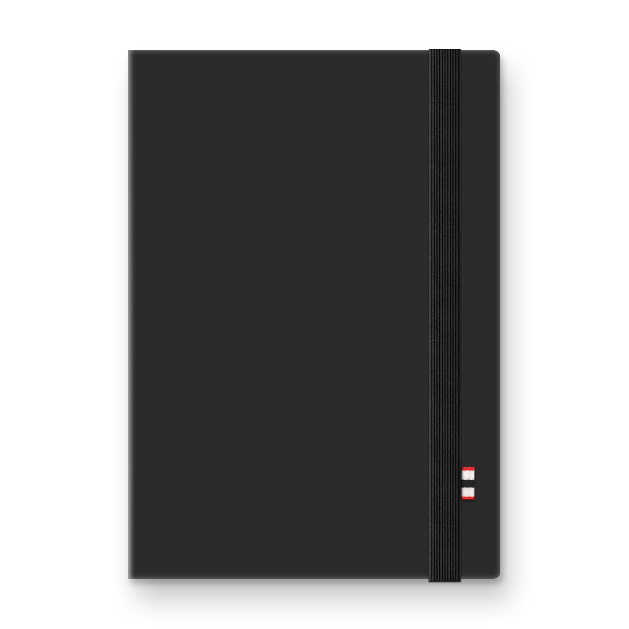 Studio Oh! Taccuino a righe, 25,4 x 17,8 cm, con 208 pagine in formato B5, per lavoro, diario, scrittura e prendere appunti, fascia elastica e tasca interna per appunti sciolti, fogli numerati, nero
