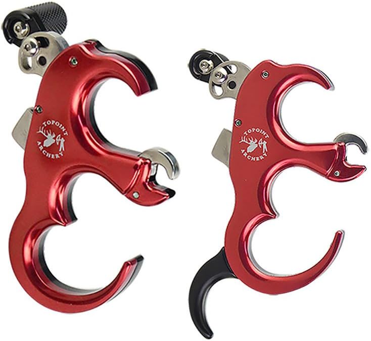 SHARROW Compound Bow Release Aid 3/4 Finger Archery Automatic Bow Release Thumb Trigger Grip Hinge Caliper Trigger for Shooting