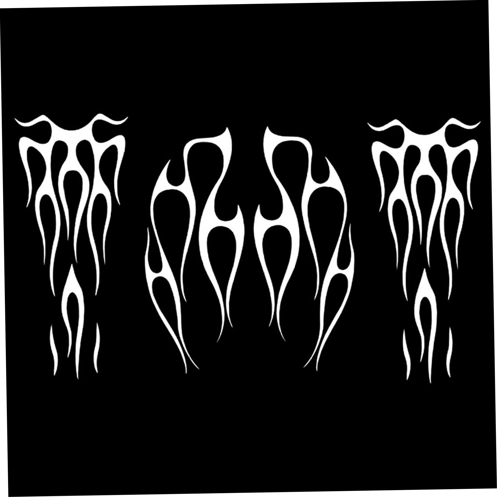 Hbbgdiy White Motorcycle Decals 1 Set Waterproof Flame Design Stickers For Motorbike, Helmet, Tank, Scooter, Laptop, Craft Projects, Eye Catching Motorcycle Graphics