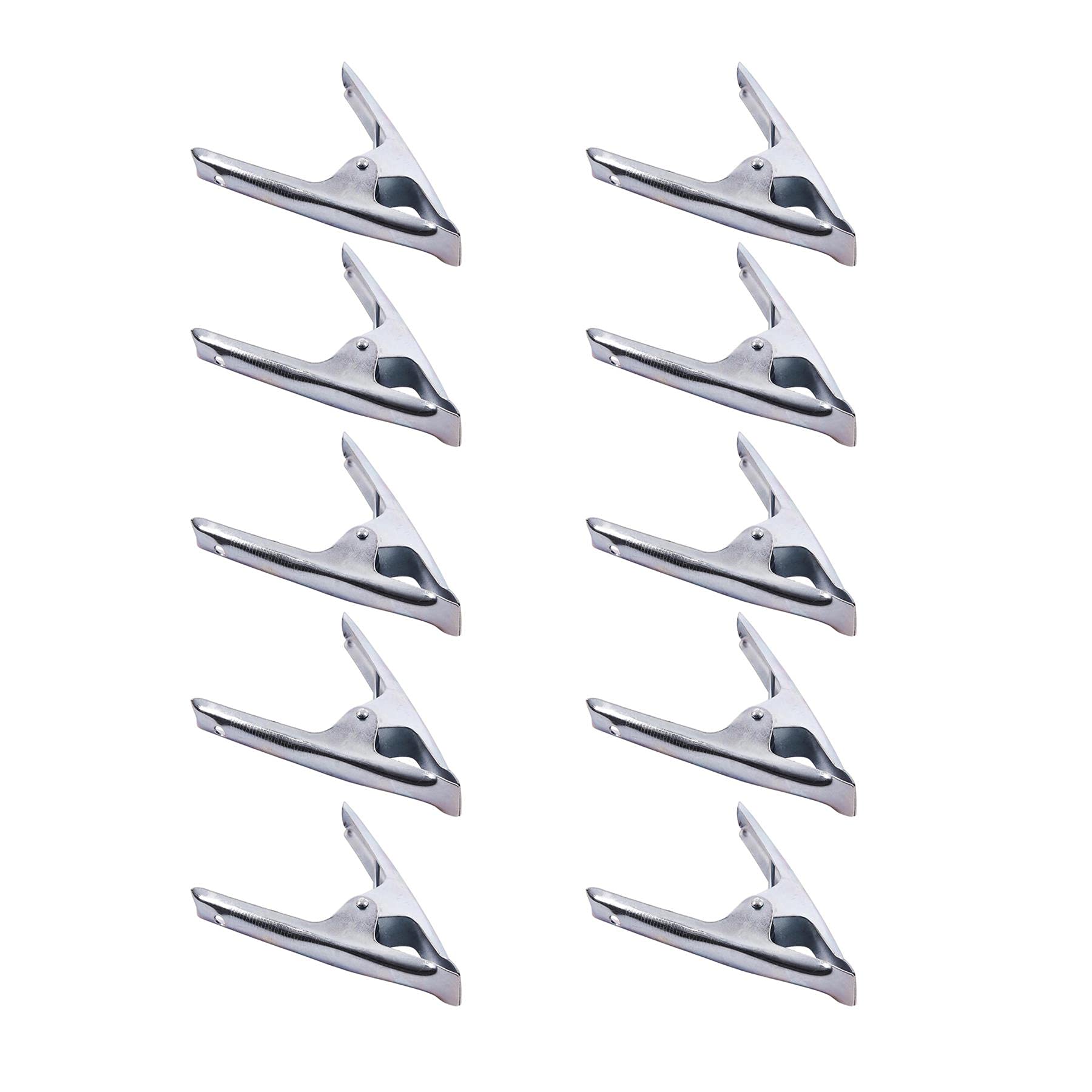 Dapetz ® 6 Inch Metal Spring Clamps 10 Pieces for Woodwork - Rust Proof Market Stall Tarp Clips Clamps 50mm Jaw Capacity - Metal Clips All Steel Construction 150mm Length