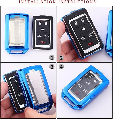 Miniatura 5 de Funda para llavero para Jeep Grand Cherokee L Proximity Grand Wagoneer 2021 2022 (azul)