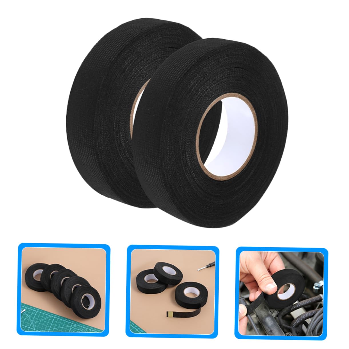 2rolls Automotive Cloth Tape for Wire Tape for Noise Damping and Reduction for Vehicle Applications